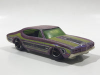 2009 Hot Wheels Muscle Mania Olds 442 Purple Die Cast Toy Car Vehicle