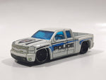 2012 Hot Wheels HW Main Street Chevy Silverado Police Truck White Die Cast Toy Car Vehicle