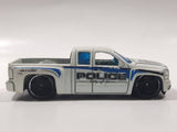 2012 Hot Wheels HW Main Street Chevy Silverado Police Truck White Die Cast Toy Car Vehicle