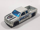 2012 Hot Wheels HW Main Street Chevy Silverado Police Truck White Die Cast Toy Car Vehicle