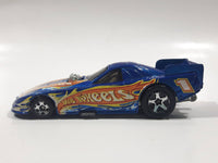 2004 Hot Wheels First Editions Mustang Funny Car Metalflake Blue Die Cast Toy Race Car Vehicle with Lifting Body