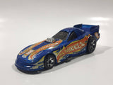 2004 Hot Wheels First Editions Mustang Funny Car Metalflake Blue Die Cast Toy Race Car Vehicle with Lifting Body