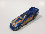 2004 Hot Wheels First Editions Mustang Funny Car Metalflake Blue Die Cast Toy Race Car Vehicle with Lifting Body