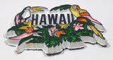 Hawaii Toucan Parrot Birds and Flowers Themed 1 5/8" x 2 1/4" Rubber Fridge Magnet