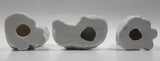 Set of 3 White Ceramic 3" Tall Cat Figurines