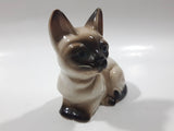 Vintage 1970s NC Cameron & Sons Siamese Cat Laying Down Porcelain Figurine