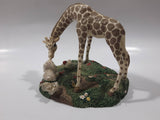 1997 Banberry Designs Gentle Giraffes Bunny and Giraffe Nose To Nose Detailed 4" Tall Resin Sculpture Ornament