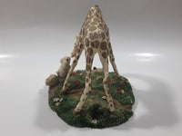 1997 Banberry Designs Gentle Giraffes Bunny and Giraffe Nose To Nose Detailed 4" Tall Resin Sculpture Ornament