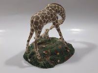 1997 Banberry Designs Gentle Giraffes Bunny and Giraffe Nose To Nose Detailed 4" Tall Resin Sculpture Ornament
