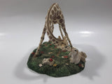 1997 Banberry Designs Gentle Giraffes Bunny and Giraffe Nose To Nose Detailed 4" Tall Resin Sculpture Ornament