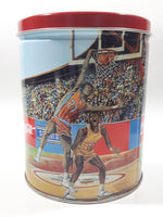 1994 Coca-Cola Coke Soda Pop Basketball, Football, Baseball Sports Themed 6" Tall Tin Metal Canister