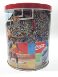 1994 Coca-Cola Coke Soda Pop Basketball, Football, Baseball Sports Themed 6" Tall Tin Metal Canister