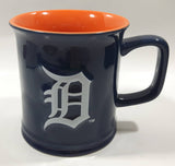 2007 Encore Detroit Tigers MLB Baseball Team Embossed Dark Blue and Orange Ceramic Coffee Mug Cup