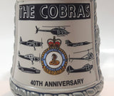 Rare Vintage RCAF Royal Canadian Air Force The Cobras 40th Anniversary 444 Squadron "Strike Swift Strike Sure" Embossed Stoneware Beer Stein Mug Cup