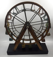 Ferris Wheel Ride Mechanical Moving Metal Folk Art Sculpture 15" Tall