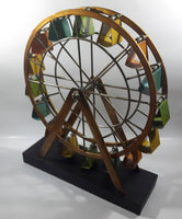 Ferris Wheel Ride Mechanical Moving Metal Folk Art Sculpture 15" Tall