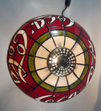 2002 Coca Cola Plastic Shade Stained Glass Look 15" Tall Table Lamp Light