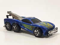 2000 Hot Wheels Tow Jam Metalflake Blue Die Cast Toy Car Vehicle Busted Front Bumper