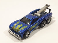 2000 Hot Wheels Tow Jam Metalflake Blue Die Cast Toy Car Vehicle Busted Front Bumper