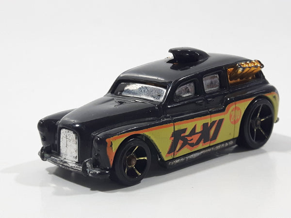 2009 Hot Wheels HW City Works Cockney Cab II Taxi Black Die Cast Toy Car Vehicle