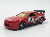 2003 Hot Wheels Flag Flyers Nissan Skyline Red Die Cast Toy Car Vehicle