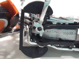 Maisto 1958 Harley Davidson Duo Glide Motor Cycle Motorbike Orange and Black Die Cast Toy Car Vehicle Missing Seat
