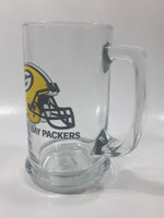 Green Bay Packers NFL Football Team 5 1/2" Tall Clear Glass Beer Mug Cup