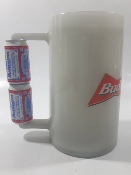 Budweiser Stacked Beer Can Shaped Handle Glow In The Dark 6" Plastic Freezer Mug Cup