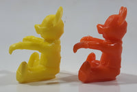 Mickey Mouse Orange and Yellow Plastic Pencil Toppers 2" Tall Toy Figures