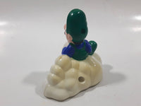 1989 McDonald's Nintendo Super Mario Bros. 3 Luigi Holding Star on a Cloud Plastic 2 1/4" Long Pullback Toy Character Car Vehicle