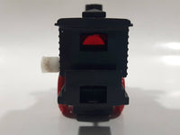 Unknown Brand Train Engine Locomotive Wind Up Black and Red Plastic Die Cast Toy Vehicle Not Working 3 1/2" Long