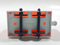 Unknown Brand Circus Passenger Car Orange and White 2 1/8" Long Plastic Die Cast Toy Vehicle Made in Hong Kong