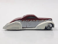 2006 Hot Wheels Open Stock Swoop Coupe White and Red Die Cast Toy Low Rider Hot Rod Car Vehicle