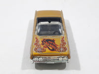 2003 Hot Wheels Dragon Wagons '64 Lincoln Continental Convertible Metalflake Gold Die Cast Toy Car Vehicle