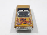 2003 Hot Wheels Dragon Wagons '64 Lincoln Continental Convertible Metalflake Gold Die Cast Toy Car Vehicle