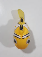 Yellow Fish with Black and White Stripes Wind Up Plastic 3" Long Toy Figure