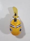 Yellow Fish with Black and White Stripes Wind Up Plastic 3" Long Toy Figure