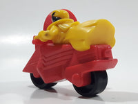 1996 McDonald's Marvel Super Heroes Jubilee Red Motorcycle 3" Long Plastic Toy Vehicle