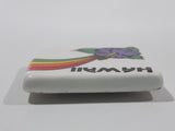 Hawaii Rainbow and Purple Flower Themed White Small 1 3/8" x 1 3/8" Ceramic Tile Fridge Magnet