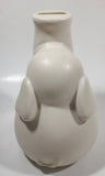 White Elephant Sitting with Trunk Up 6" Tall Ceramic Coin Bank