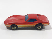 1982 Hot Wheels Gold Hot Ones Corvette Stingray Red Die Cast Toy Car Vehicle - Hong Kong