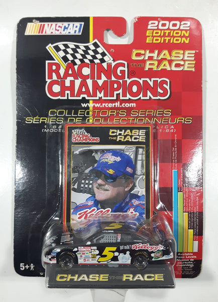 2002 Edition ERTL Racing Champions Chase The Race NASCAR #5 Terry Labonte Kellogg's Got Milk Chevrolet Monte Carlo Black Die Cast Toy Race Car Vehicle with Collector Card and Display Stand - New in Package