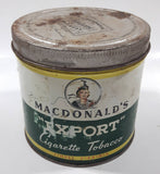 Vintage Macdonald's Export Finest Virginia Cigarette Tobacco 8 oz Metal Tin Can
