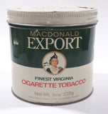 Vintage Macdonald's Export Finest Virginia Cigarette Tobacco 8 oz Metal Tin Can