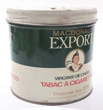 Vintage Macdonald's Export Finest Virginia Cigarette Tobacco 8 oz Metal Tin Can