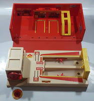 Vintage 1981 Hot Wheels Inside Track Garage Set Red Fold Out Carry Case