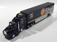 Corgi Classics Shell Racing Transporter Semi Truck Tractor Cab and Trailer Black and White 1/64 Scale Die Cast Toy Car Vehicle with Box