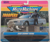 Extremely Rare Preproduction 1993 Galoob Micro Machines Troopers #3 Texas Highway Patrol Police Cops Die Cast Miniature Toy Car Vehicles, Badge and Building Set 65400 New in Package