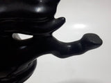 Vintage 1970s Black Horse Kicking Leg Black Ceramic Animal Sculpture Pen Holder