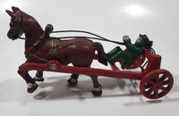 Antique Early 20th Century US Mail Horse Carriage Wagon with Driver Cast Iron Toy Missing Cab